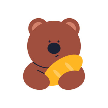 卡通面包烘焙小熊