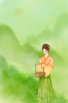 高山上的采茶姑娘