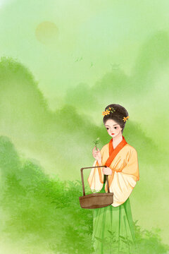高山上的采茶姑娘