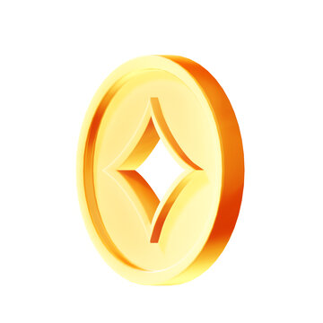 3D銅錢金幣元素