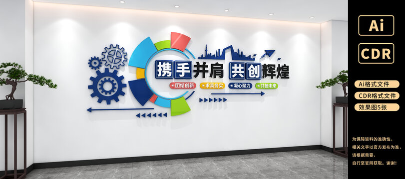 攜手并肩共創(chuàng)輝煌文化墻企業(yè)文化墻