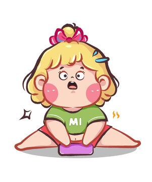 健身劈叉小胖女孩