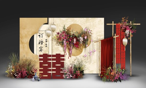 香檳色訂婚宴設計圖