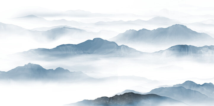 水墨山水背景墻