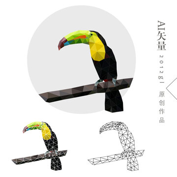鸚鵡抽象裝飾畫