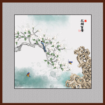 玉蘭花裝飾畫