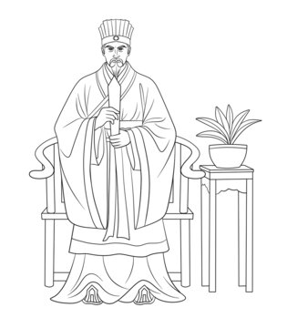 古代文人線稿
