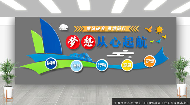 夢想起航勵志標語文化墻