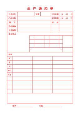 生產(chǎn)通知單