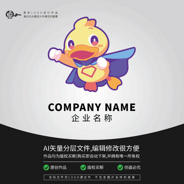 科技鴨卡通LOGO超人