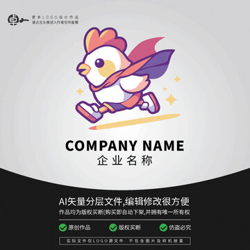雞超人LOGO科技卡通