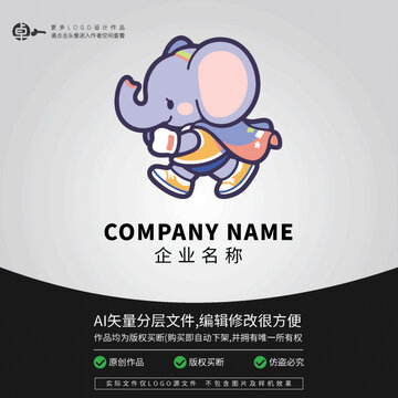 超人科技大象卡通LOGO