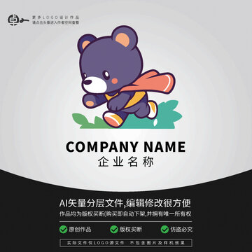 卡通超人LOGO熊可愛