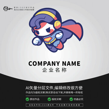 卡通LOGO超人女孩可愛