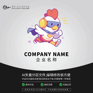 卡通LOGO科技超人雞
