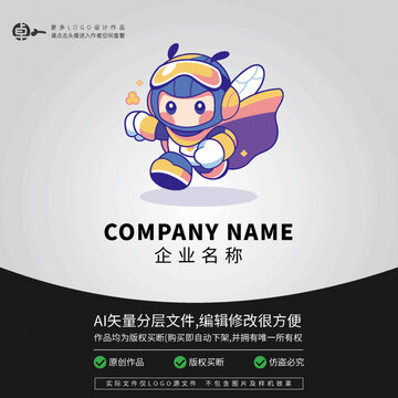 蜜蜂LOGO卡通超人可愛