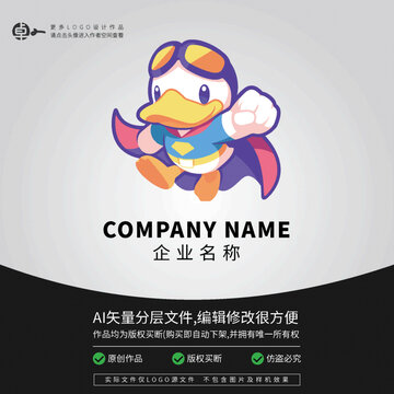LOGO卡通鴨超人科技