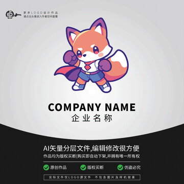 LOGO科技超人狐貍卡通