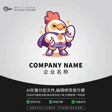 LOGO超人卡通科技雞