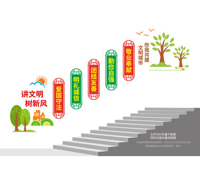 文明城市宣傳樓梯標語