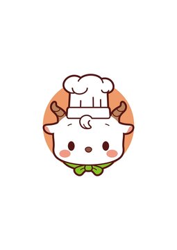 卡通可愛小羊廚師頭像矢量圖