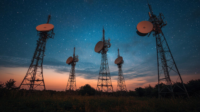 星空下的通訊塔