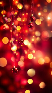 節(jié)日氛圍紅光閃耀的圣誕裝飾