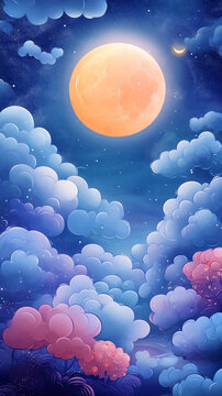 夢幻夜空大月亮