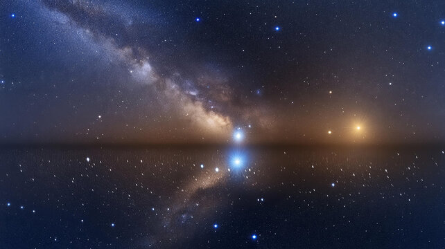 銀河系倒影下的宇宙奇觀