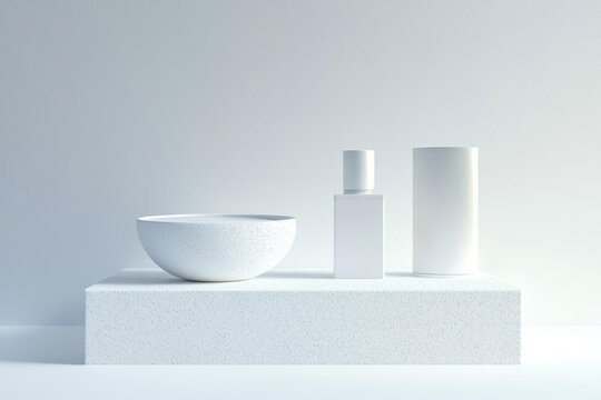 白色化妝品展示產(chǎn)品圖樣