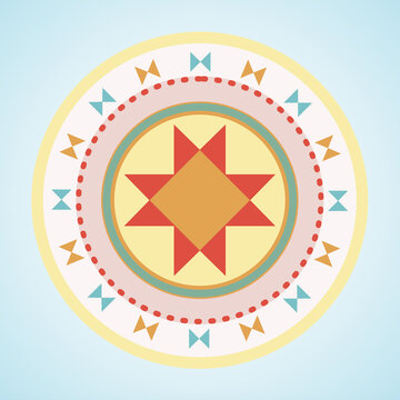 圓環(huán)套疊八角星紋紋樣中國傳統(tǒng)紋樣