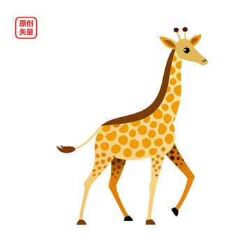 矢量插圖動(dòng)物簡(jiǎn)約長(zhǎng)頸鹿