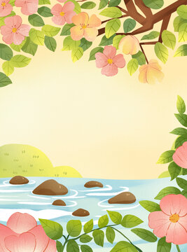 花朵場景插畫