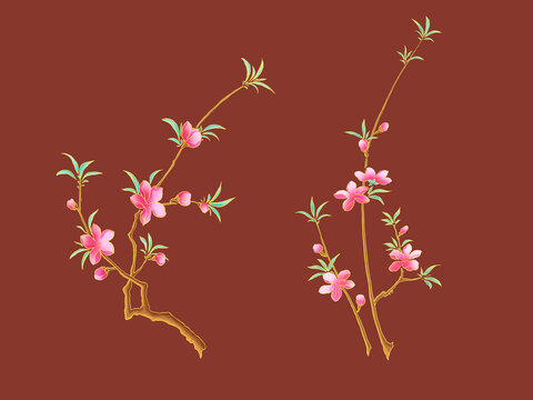 手繪桃花