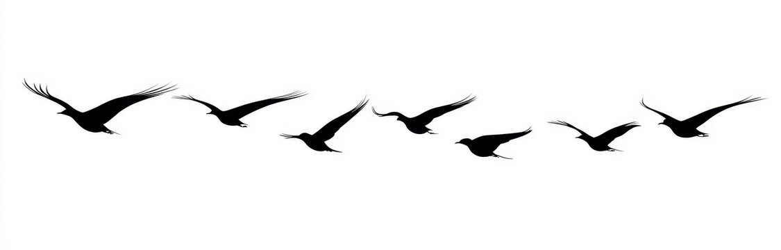 飛翔的鳥(niǎo)群剪影