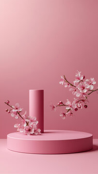 粉色櫻花展示臺(tái)設(shè)計(jì)