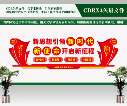 新思想引領(lǐng)新時代文化墻