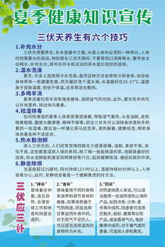 夏季三伏天健康知識宣傳