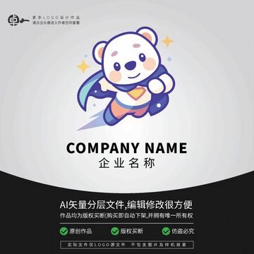 LOGO科技超人北極熊卡通