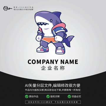 超人LOGO卡通科技鯊魚