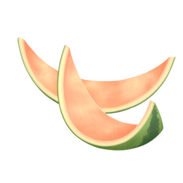 兩塊長(zhǎng)條西瓜皮