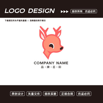 卡通梅花鹿logo標(biāo)志