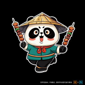 燒烤熊貓IP形象