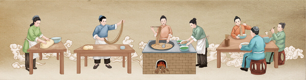 傳統(tǒng)牛肉面插畫