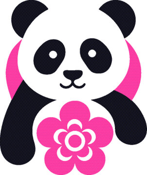 熊貓花朵元素矢量圖形設(shè)計eps格式