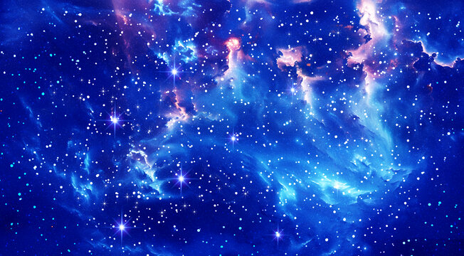 深藍(lán)色唯美星空