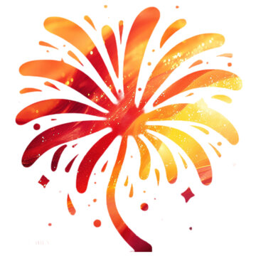抽象流動(dòng)紅色金色漸變煙花PNG