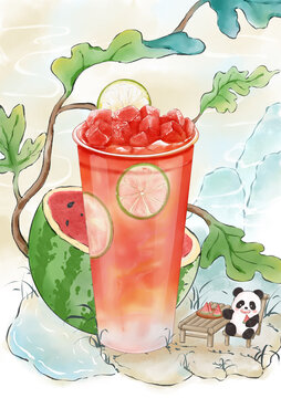 西瓜冰冰茶
