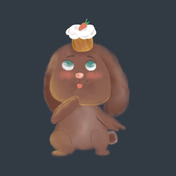 想吃蛋糕得到小兔子