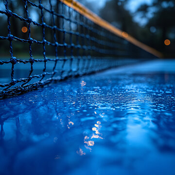 雨后的藍(lán)球場